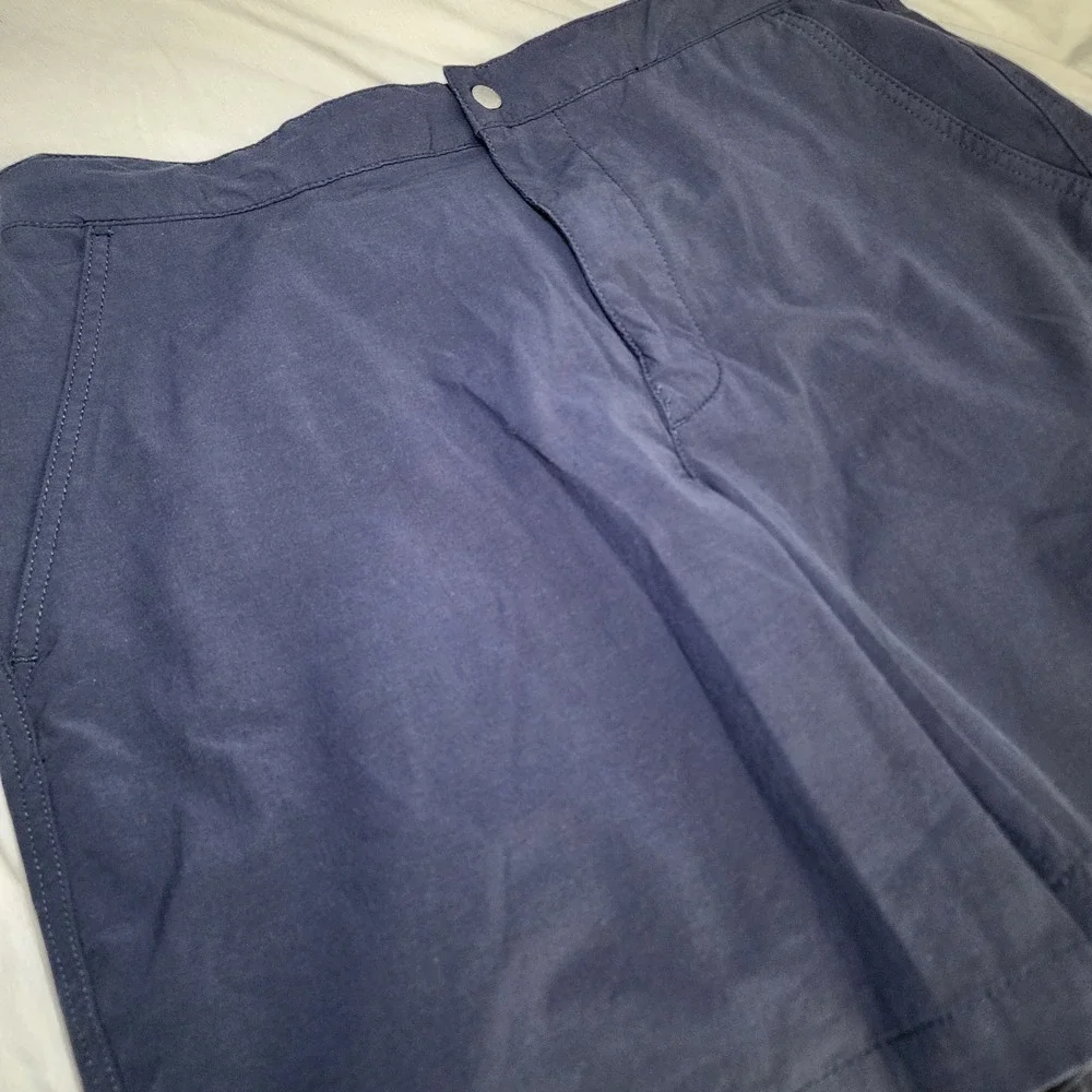 Buck Mason Deck Shorts Mens 36 Navy Blue Hybrid Cotton Spandex 6.5 Inseam Beach